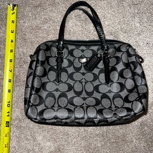 Vintage Y2K Coach Black and Gray Signature Satchel